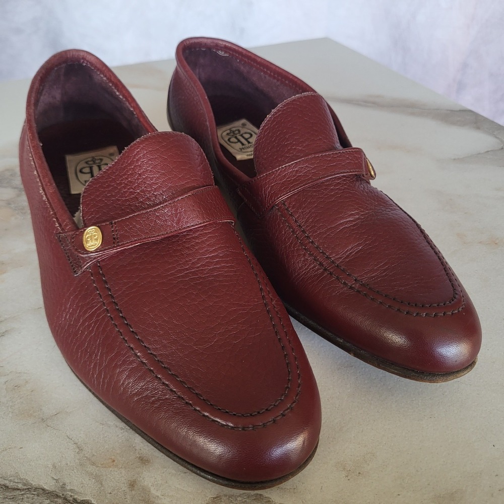 Principe Italy Pebbled Coin Loafers Men's Size UK 7.5  US 8 Brown